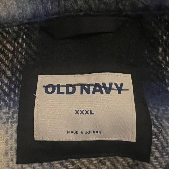 Old Navy Mens Cobalt Blue Plaid Shacket Shirt Jacket XXXL NWOT - Picture 7 of 8